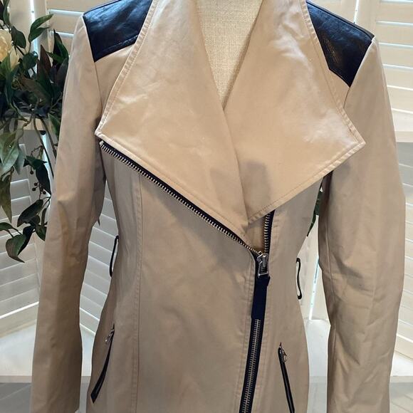 MACKAGE MONTREAL ESTELA BEIGE ZIP TRENCH COAT SIZE SMALL 1197 - Picture 3 of 10